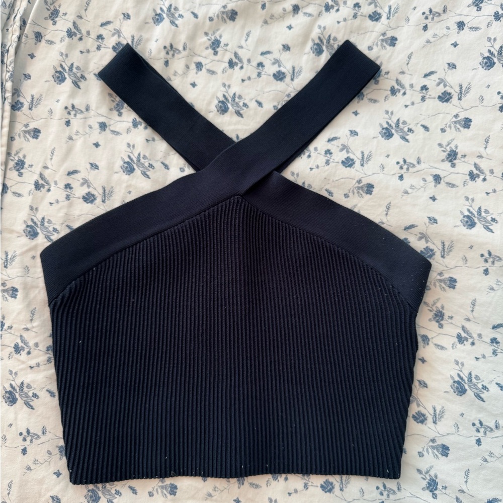 Babaton Navy Cross-Strap Women's Top